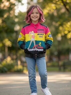 Looney Tunes x Members Only Colorblock Kids Bomber Jacket 10/12
